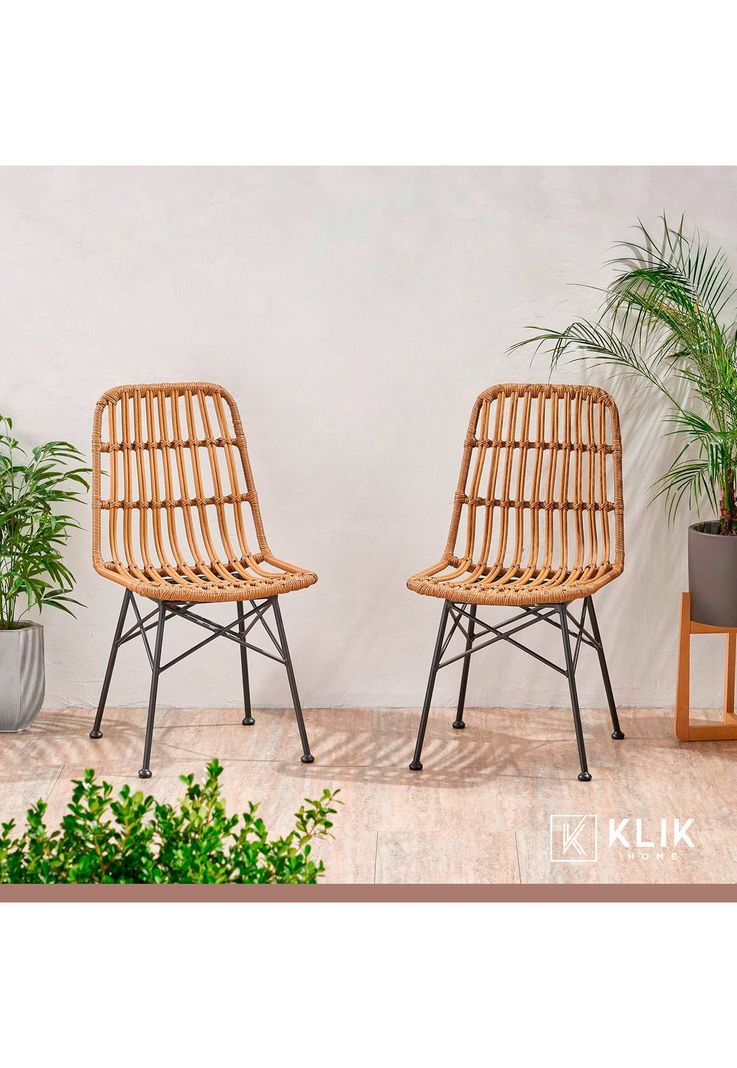 Pack de 4 Sillas de Comedor Terraza Rattan Grecia Color Madera-7