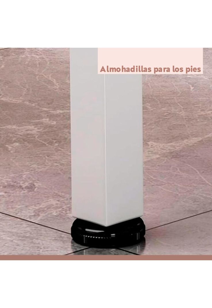 Mesa de cocina organizadora 2 niveles metal y madera clara - Blanca-6