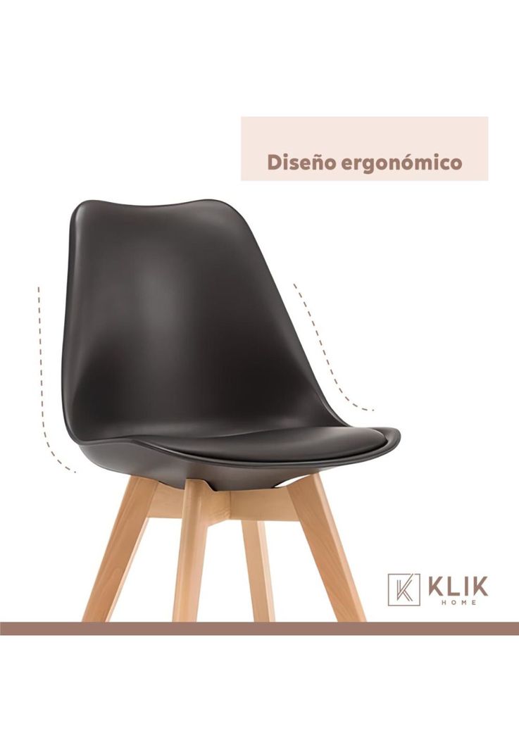 Comedor Mesa Eames Vidrio 100 cm + 4 Sillas Tulip Negras-7