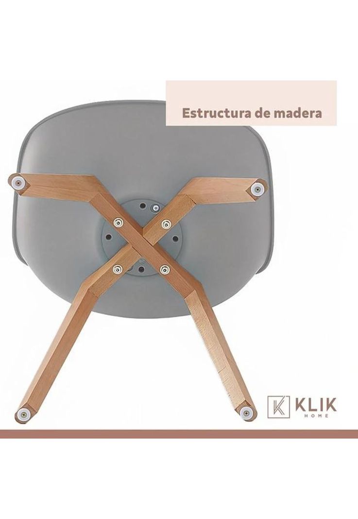 Comedor mesa Eames redonda negra 80cms + 4 sillas Tulip gris-6