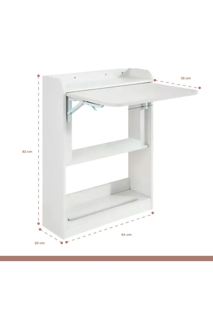 Escritorio Multifuncional Blanco - Compacto con Estanterías-3