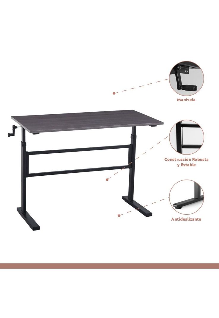 Escritorio de trabajo con altura regulable standing desk - Gris-2