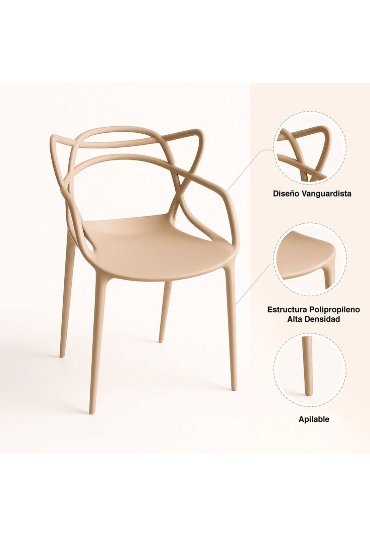 Silla de Terraza o comedor Master - Beige-4