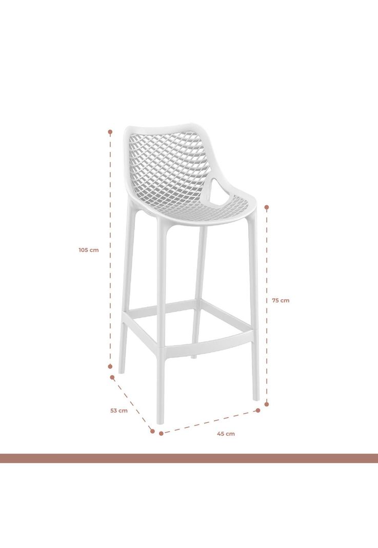 Pack de 4 Taburetes Piso de Bar Terraza Exterior Air Berlín-4