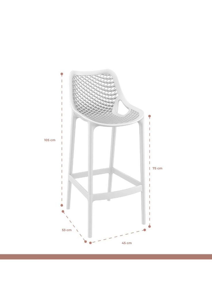Pack de 4 Taburetes Piso de Bar Terraza Exterior Air Berlín-3