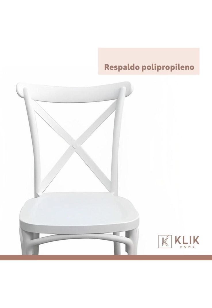 Comedor Eames 80cm redonda Blanca + 4 Sillas Crossback Danubio Blancas-6