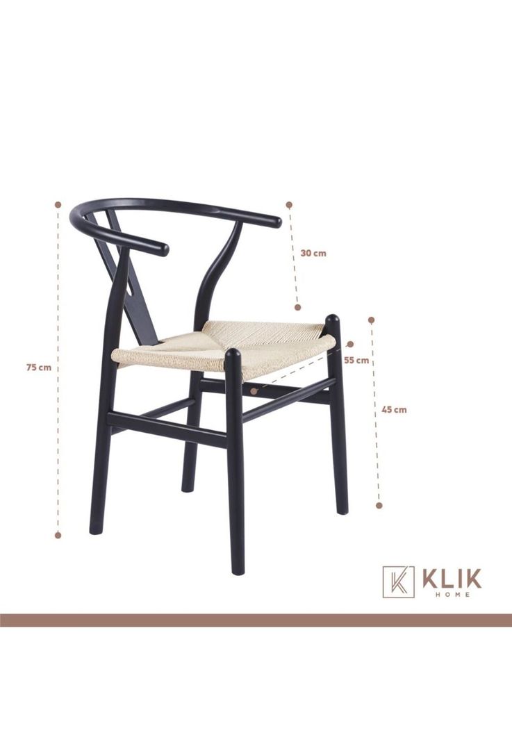 Pack 2 Sillas Wishbone Madera - Negra-3