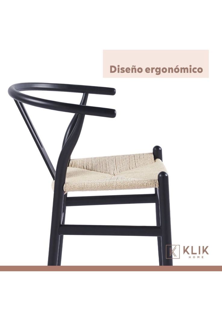 Pack 2 Sillas Wishbone Madera - Negra-4