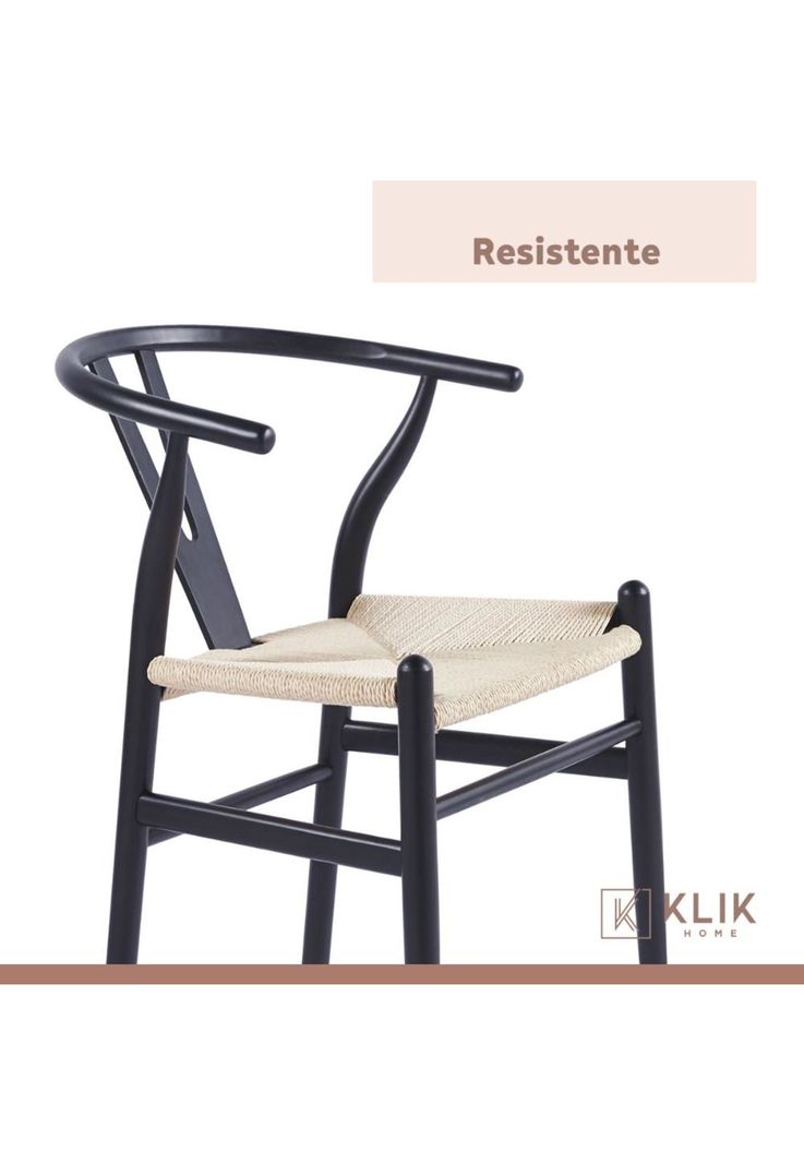 Pack 2 Sillas Wishbone Madera - Negra-5