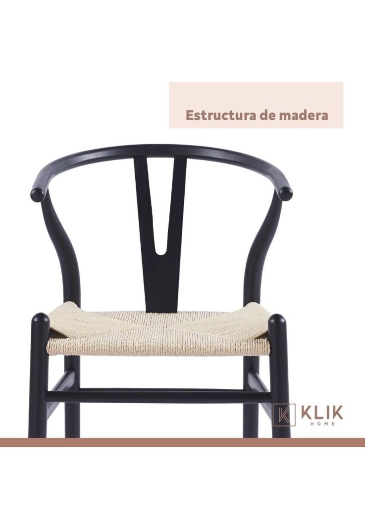 Pack 2 Sillas Wishbone Madera - Negra-6