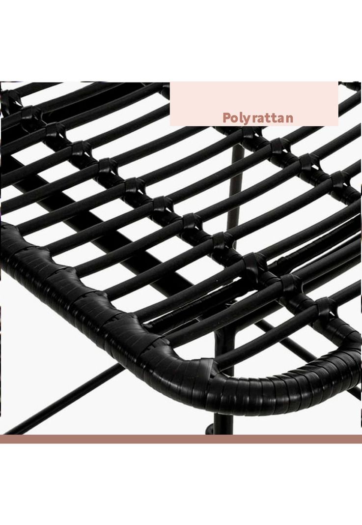 Pack de 4 Sillas de Comedor Terraza Rattan Grecia Color Negro-5