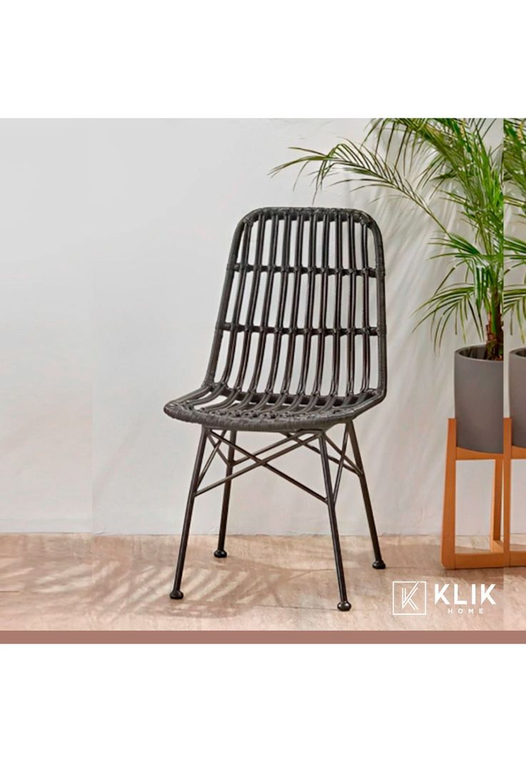 Pack de 4 Sillas de Comedor Terraza Rattan Grecia Color Negro-7