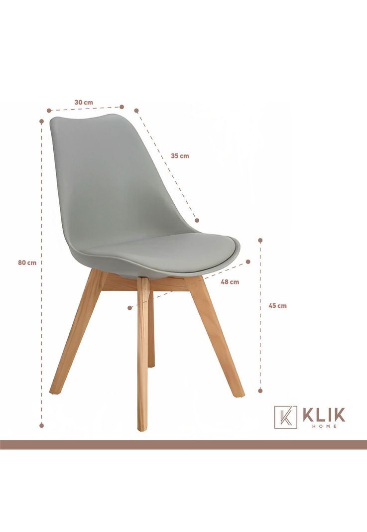 Comedor redondo de vidrio Cross 120cm + 5 Silla Tulip Acolchada - Gris-5