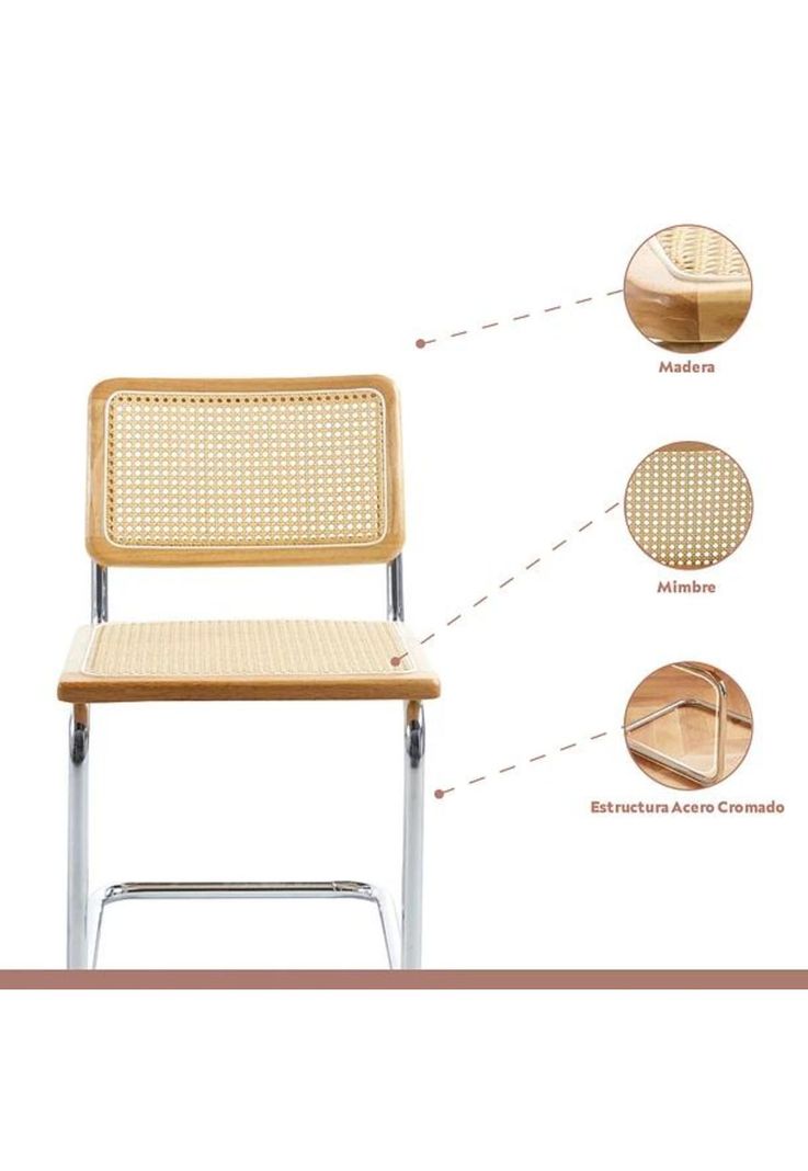 Comedor Mesa redonda de vidrio Cross 120cm + 5 Sillas Breuer madera-2