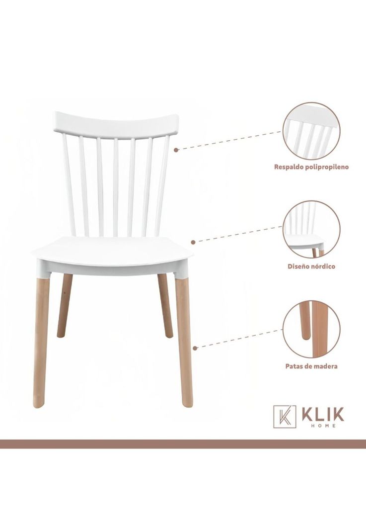 Comedor Mesa Rectangular vidrio 120x80 + 6 sillas Windsor blanca-2