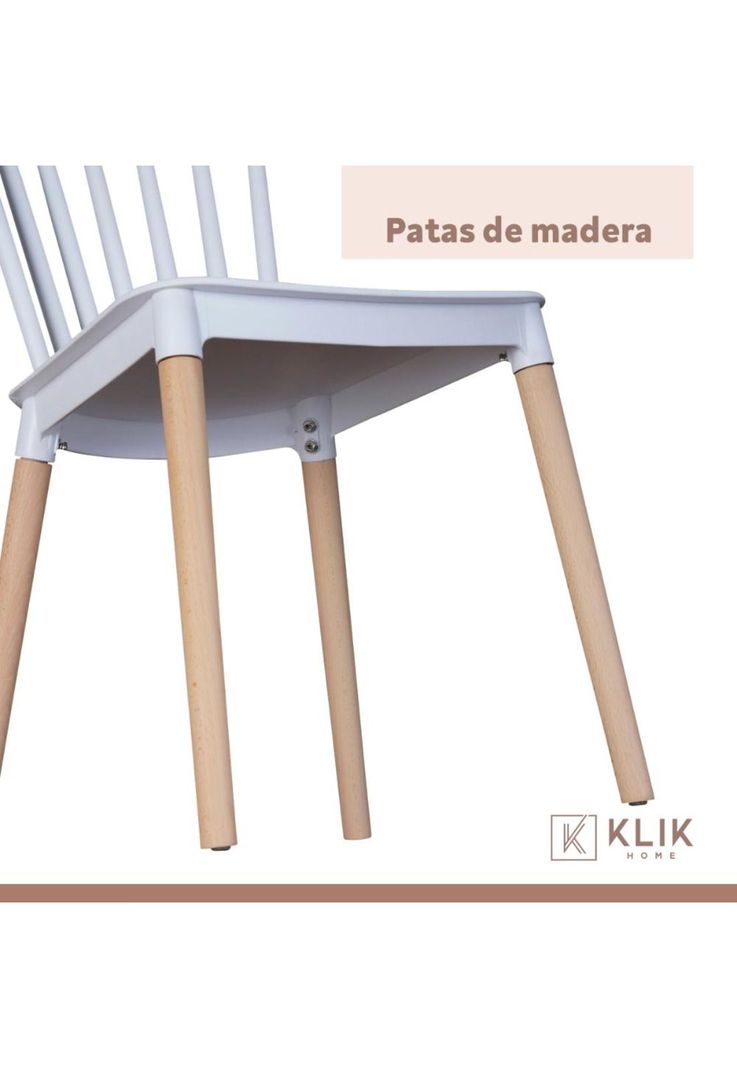 Comedor Mesa Rectangular vidrio 120x80 + 6 sillas Windsor blanca-6