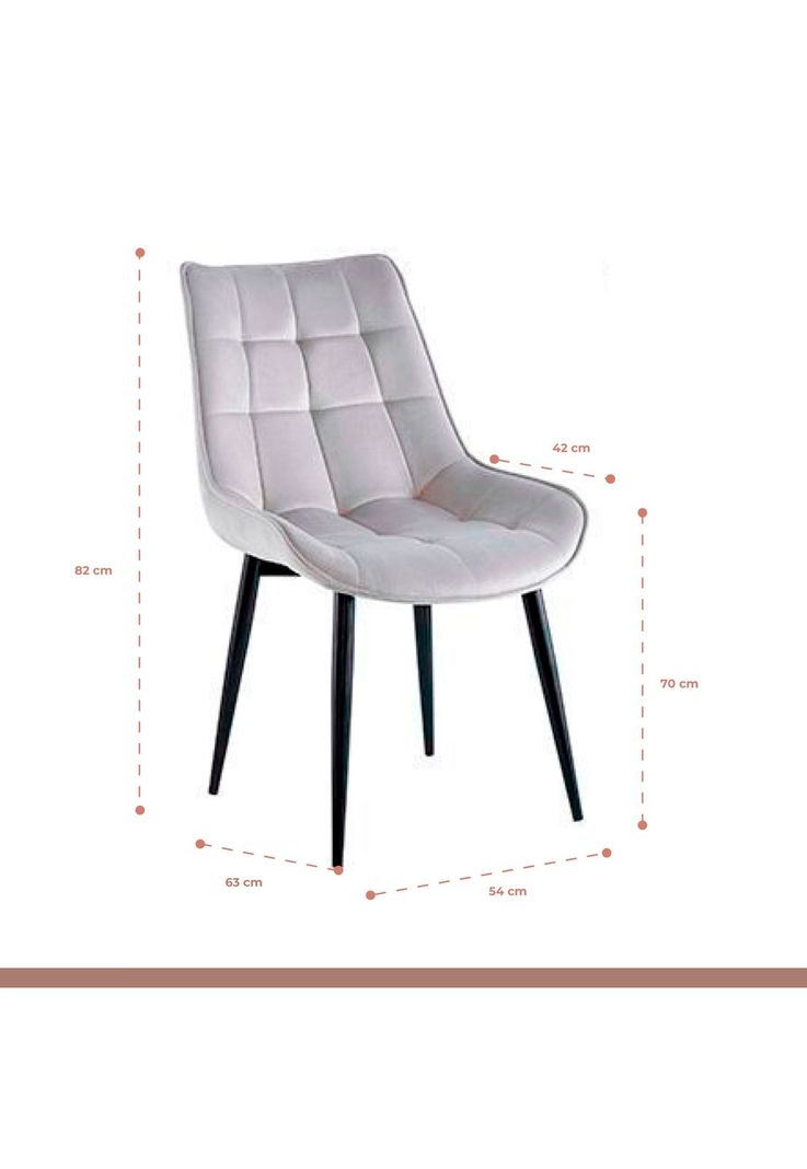 Comedor Mesa Vidrio Rectangular 120x80 + 6 Silla Macron Terciopelo - Gris-5