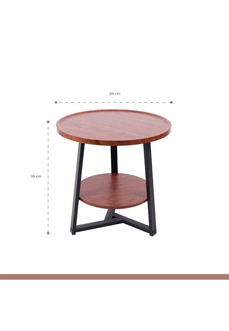 Mesa de centro trabajo y cafe - Madera Oscura Walnut-3