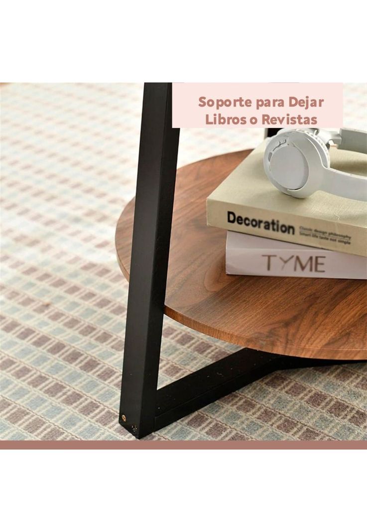 Mesa de centro trabajo y cafe - Madera Oscura Walnut-5