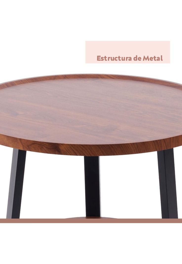 Mesa de centro trabajo y cafe - Madera Oscura Walnut-6