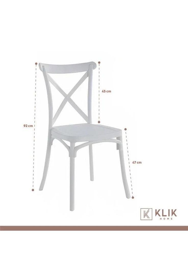Comedor Rectangular Blanco 120x80cm + 6 Silla Crossback Danubio Blanca-4