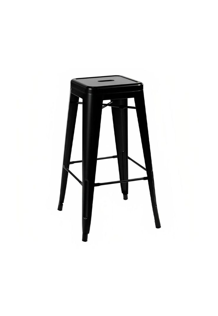 Piso Taburete Tolix Alto para Bar o Terraza - Negro-0