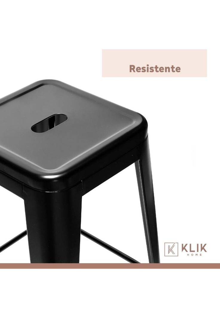 Piso Taburete Tolix Alto para Bar o Terraza - Negro-6
