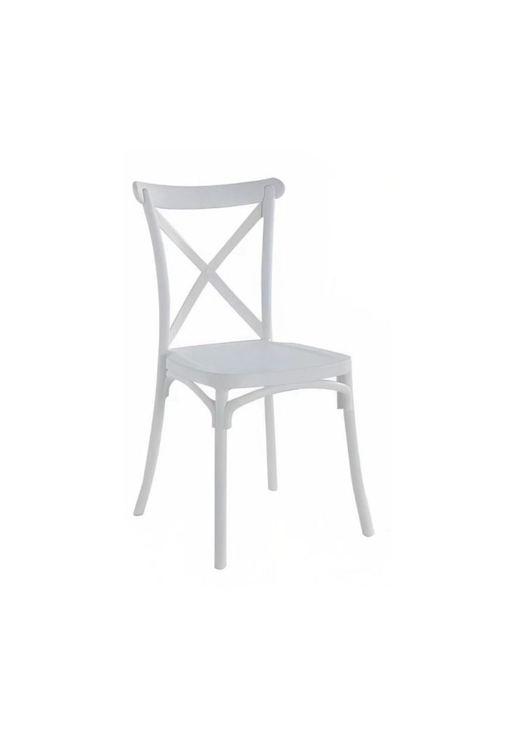 Silla Crossback Danubio de Terraza Exterior o Comedor  - Blanca-0