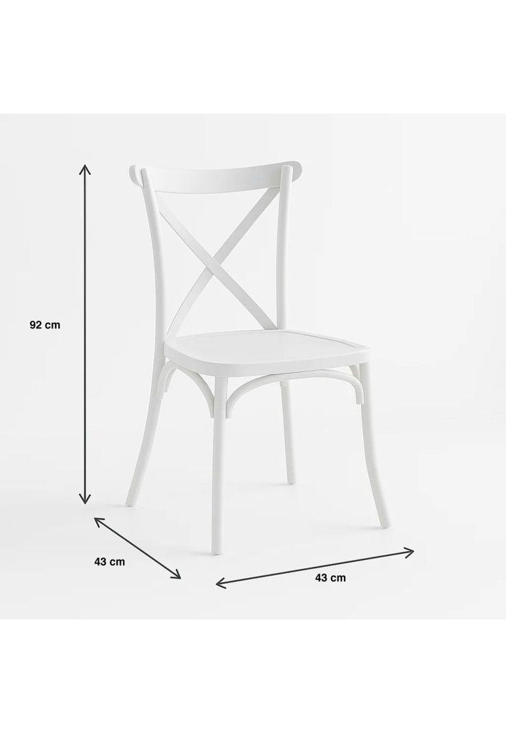 Silla Crossback Danubio de Terraza Exterior o Comedor  - Blanca-3