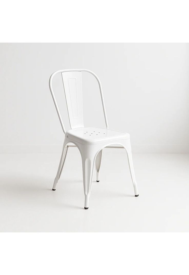 Silla Tolix de Comedor o Terraza Exterior - Blanca-0