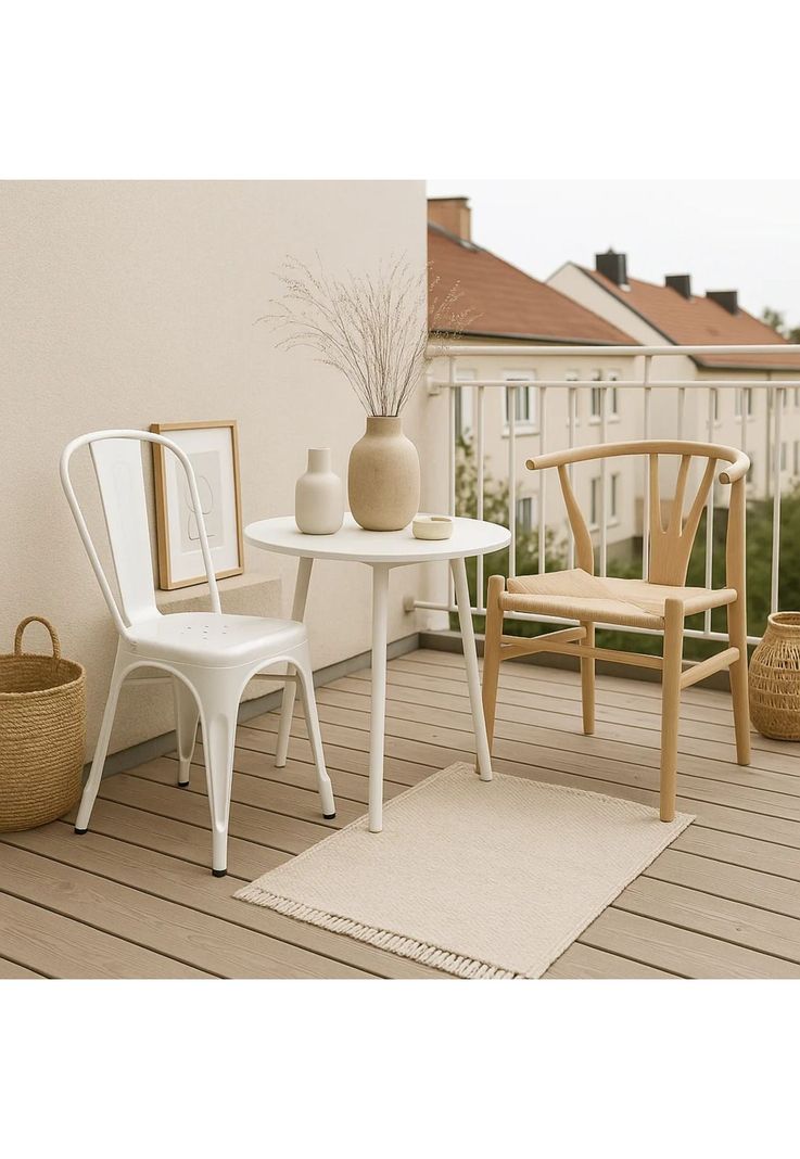 Silla Tolix de Comedor o Terraza Exterior - Blanca-2