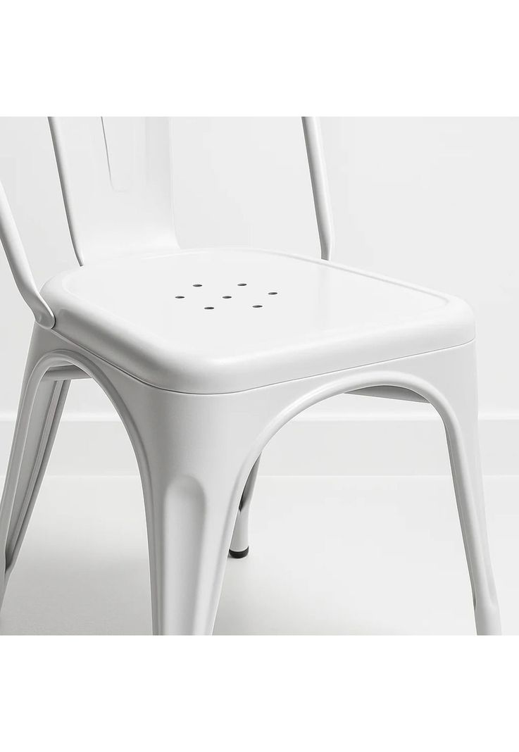 Silla Tolix de Comedor o Terraza Exterior - Blanca-5