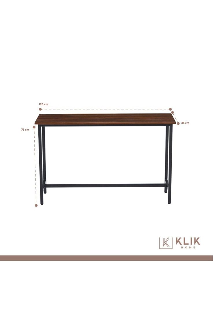 Mesa de Arrimo o Bar Alta Rustik - Madera Oscura Walnut-3