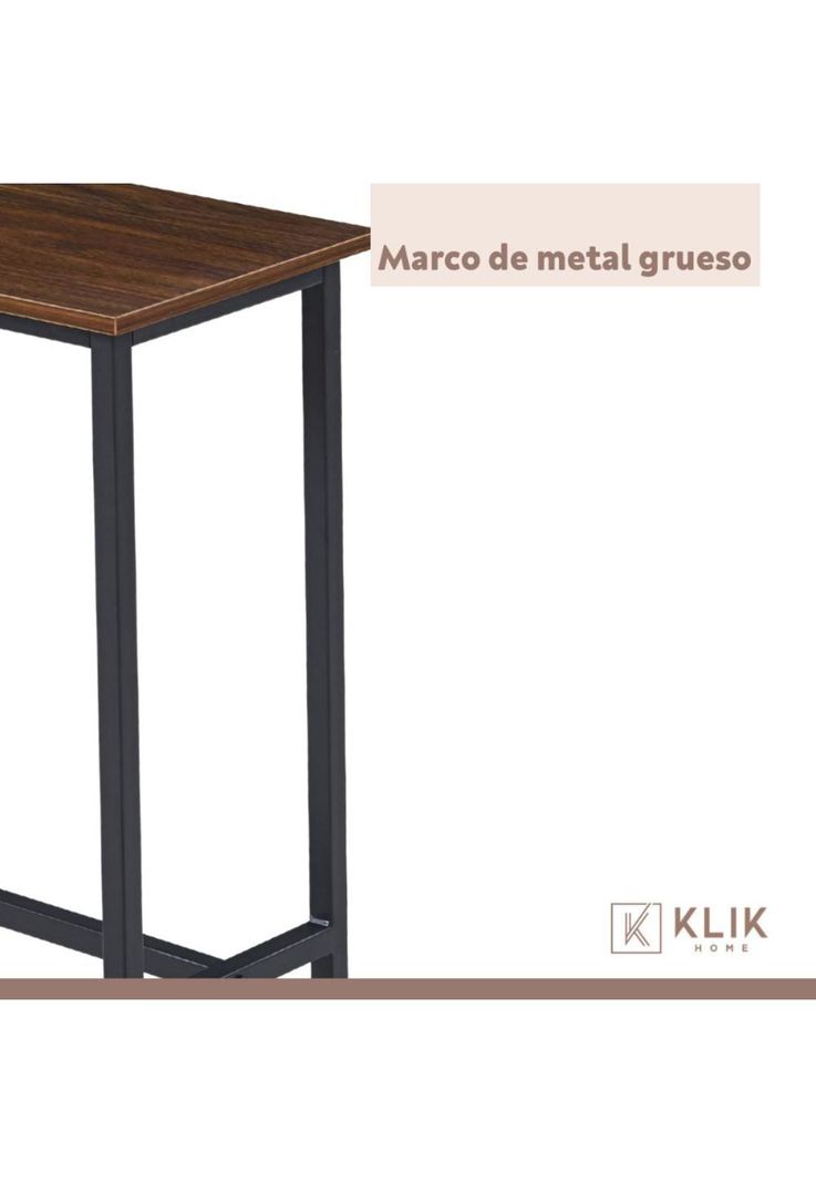 Mesa de Arrimo o Bar Alta Rustik - Madera Oscura Walnut-4