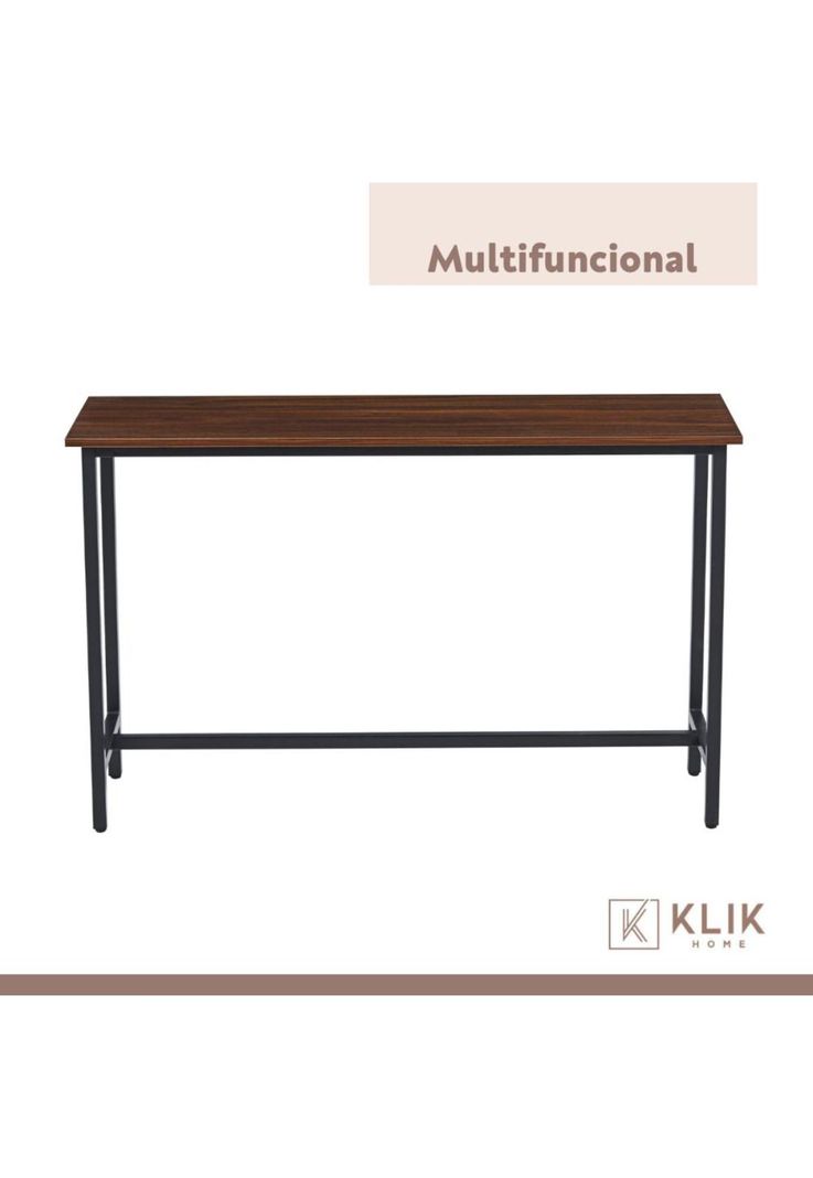 Mesa de Arrimo o Bar Alta Rustik - Madera Oscura Walnut-5