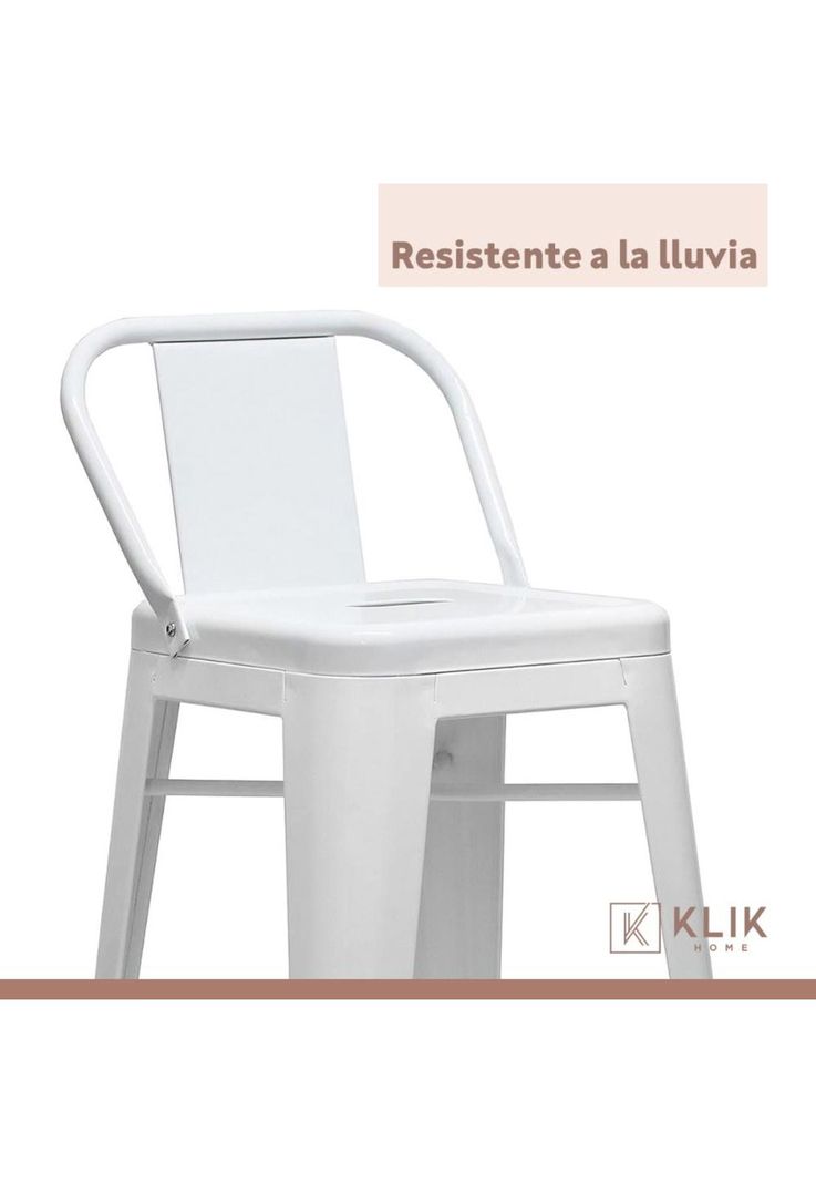 Pack de 4 Taburetes Tolix de acero - Blancos-4