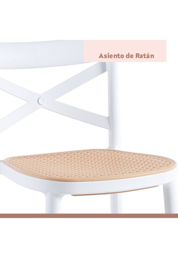 Pack de 4 Taburetes Crossback Danubio - Blanco-5