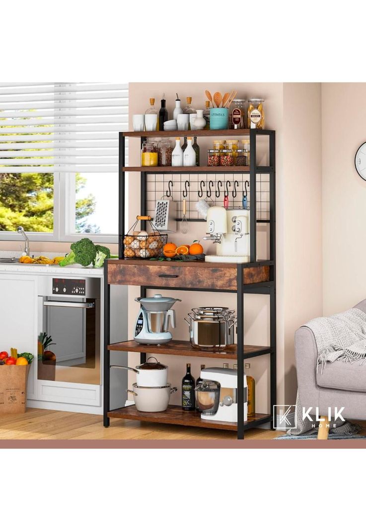 Rack organizador alto con cajón para cocina-1