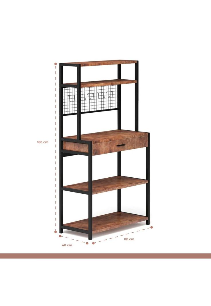 Rack organizador alto con cajón para cocina-3