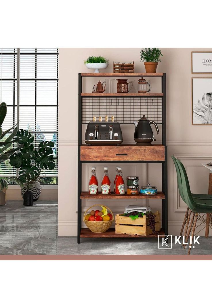 Rack organizador alto con cajón para cocina-7