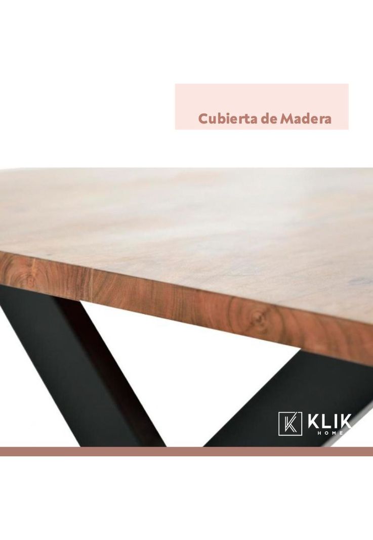 Comedor Mesa Color Madera y Metal Cross 140x90 + 6 Sillas Crossback Madera Rattan Natural-6