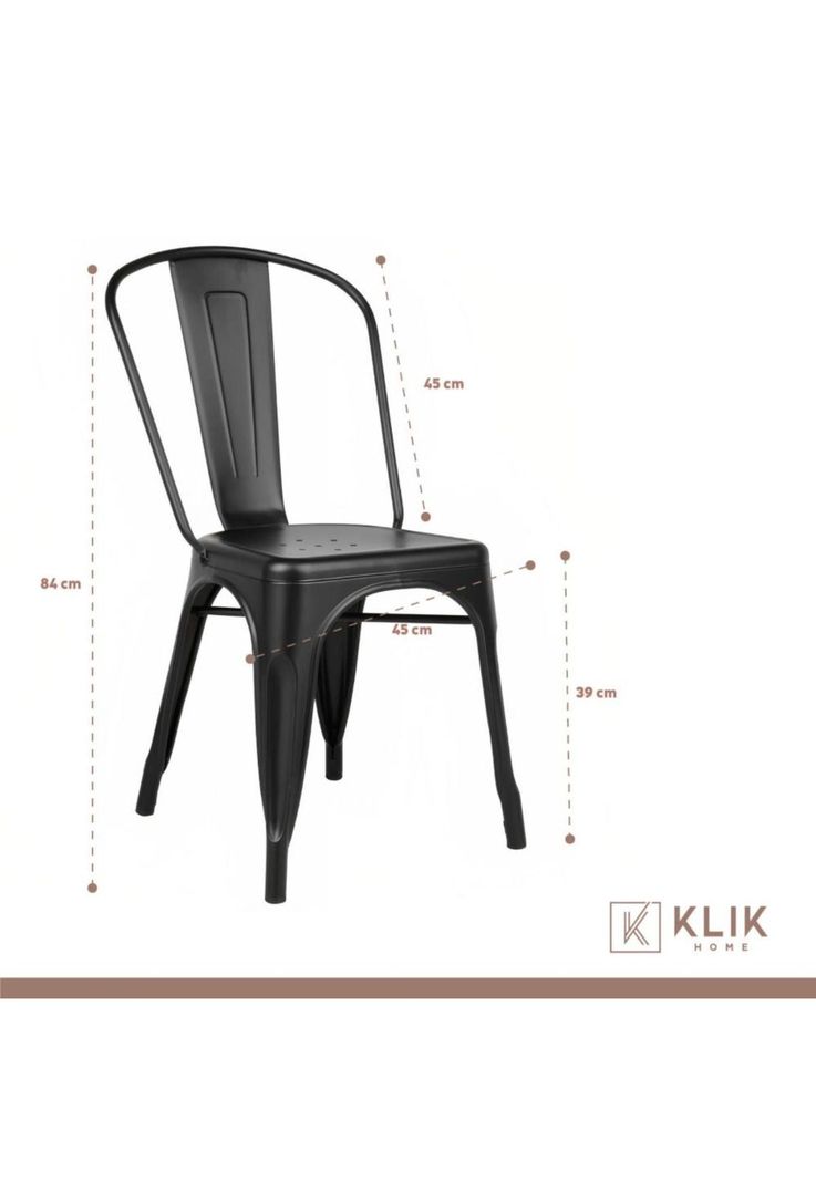 Comedor Industrial 160x90 Madera Oscura Walnut + 6 Sillas Tolix Negras-5