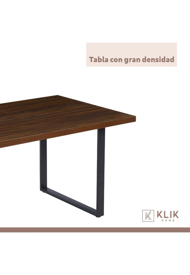 Comedor Industrial 160x90 Madera Oscura Walnut + 6 Sillas Tolix Negras-6