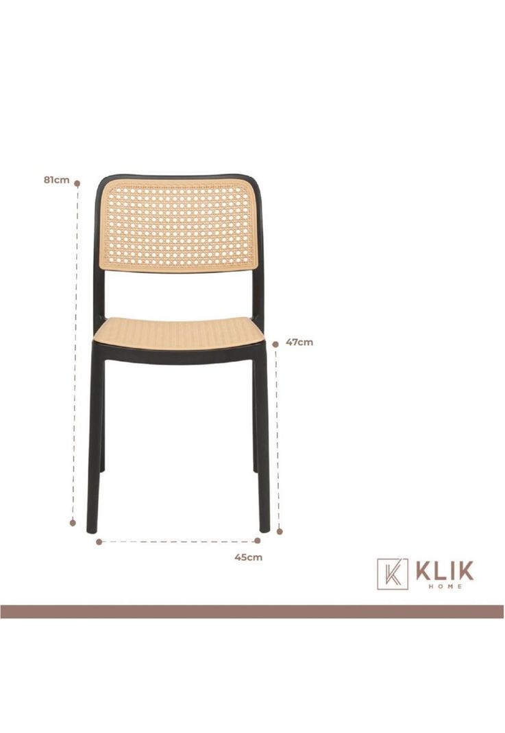 Comedor Eames 80cm redonda Negra + 4 Sillas de Comedor Enrejada-5
