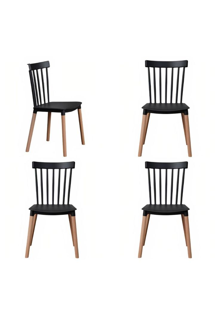 Pack de 4 Sillas Windsor Negras Negro