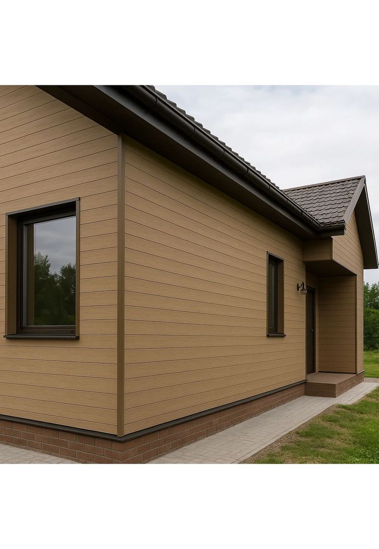 Pack de 5 Revestimientos Siding Plano WPC exterior Color Gris Oscuro-2