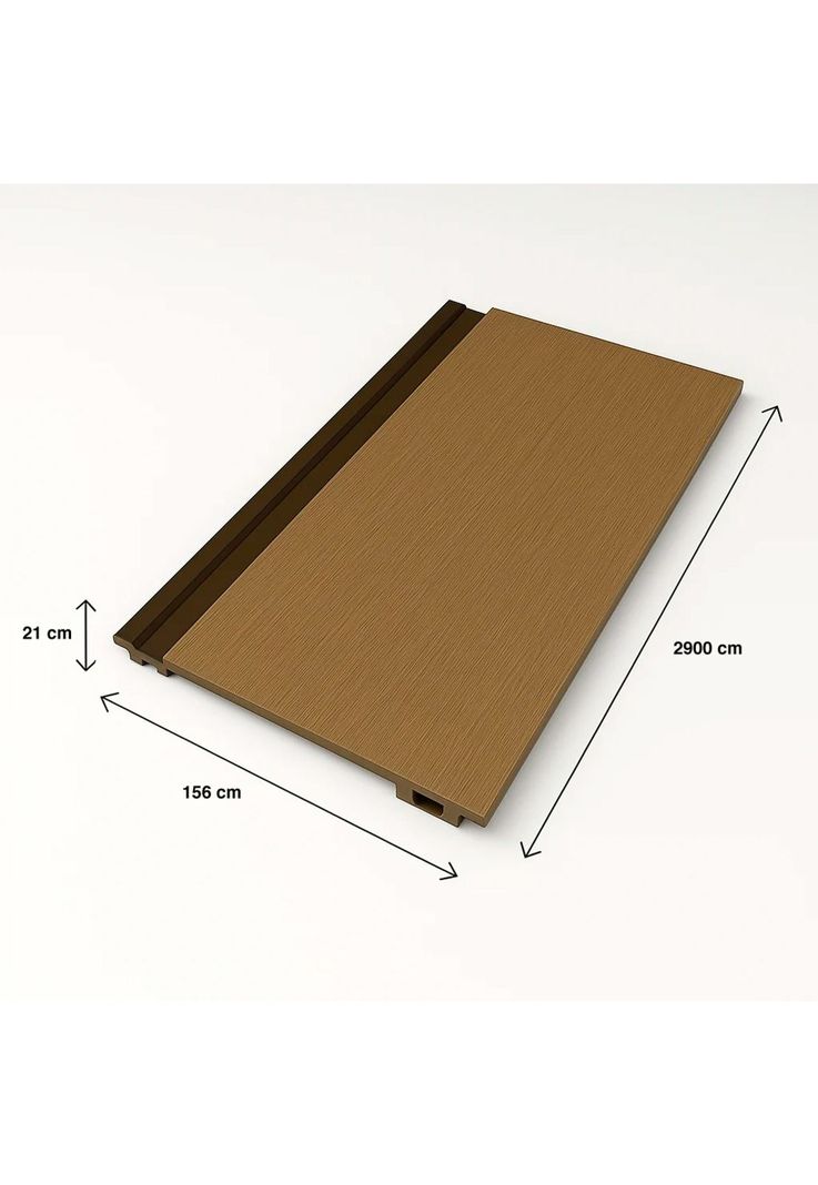 Pack de 5 Revestimientos Siding Plano WPC exterior Color Gris Oscuro-3