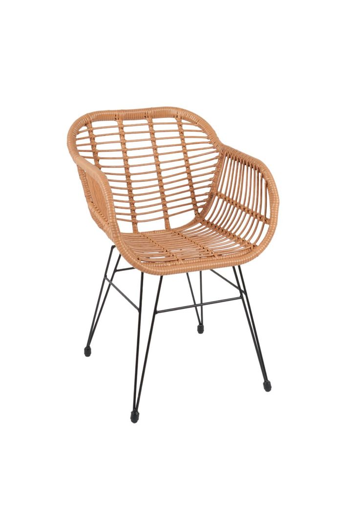Butaca con Apoyabrazos de Terraza Rattan Grecia Color Madera-0