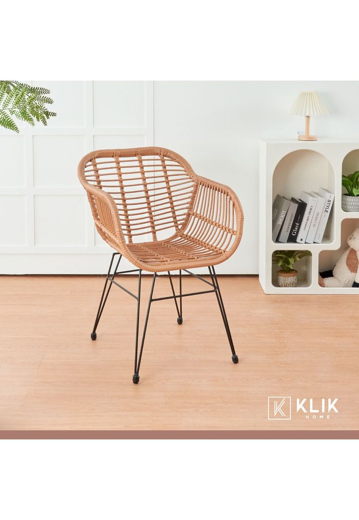 Butaca con Apoyabrazos de Terraza Rattan Grecia Color Madera-1