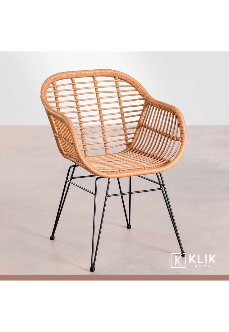 Butaca con Apoyabrazos de Terraza Rattan Grecia Color Madera-7